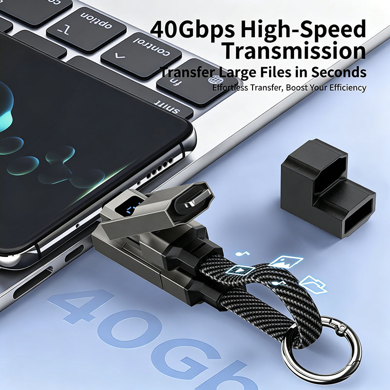 65w PD 4-in-1 Keychain Charging Cable