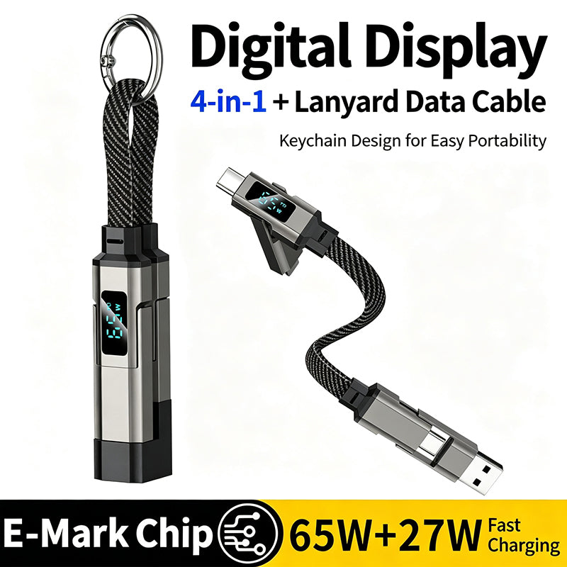 65w PD 4-in-1 Keychain Charging Cable